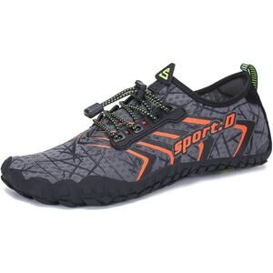 Ubfen Mens 10 Gray Orange Quick Dry Barefoot Boating Fishing Swim Water Shoes